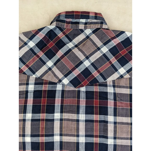 Ely Plains Medium Mens Shirt Western Snap Short Sleeve Lightweight - Picture 12 of 13